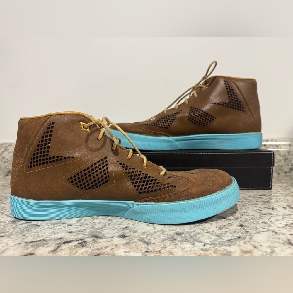 Nike LeBron X NSW Lifestyle NRG in the Hazelnut/Tide Pool Blue Men’s Size 10 - Picture 3 of 10